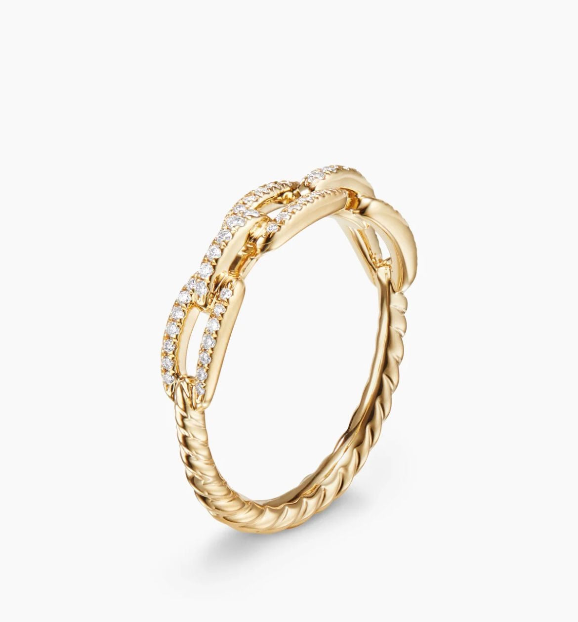 Elegant 18K Gold Diamond Pavé Link Ring (Copy) Purl