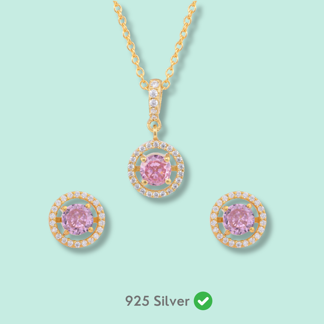 Pink Halo Set Diamond