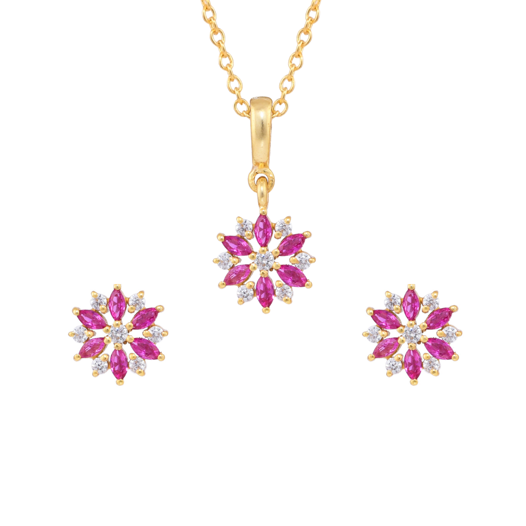 Elegant Ruby Flower Set