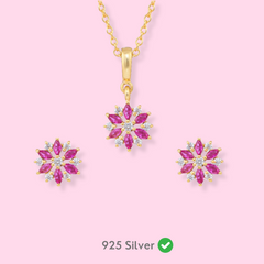 Elegant Ruby Flower Set