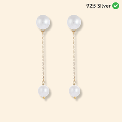 Two in One White Pearl Earrings | Freshwater Pearl - From Purl