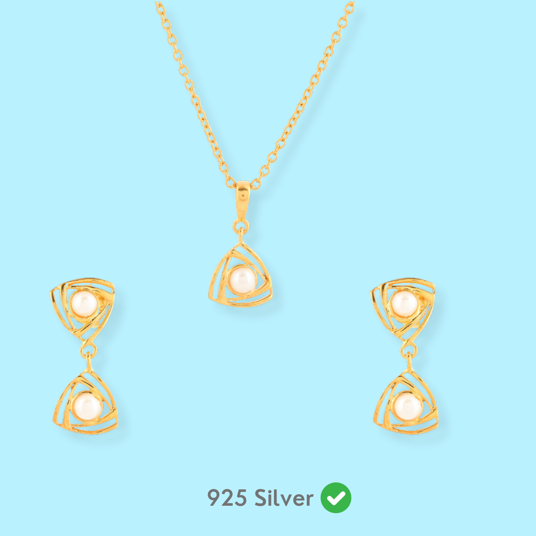 Triangle Affair Pearl Set