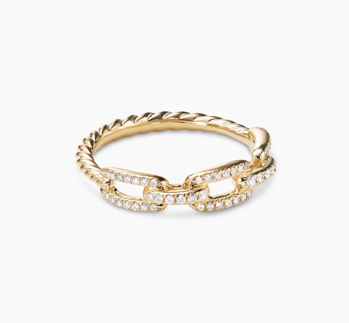 Elegant 18K Gold Diamond Pavé Link Ring (Copy) Purl