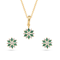 Elegant Emerald Flower Set