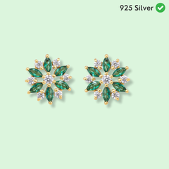 Flower Cz Silver Earring - From Purl