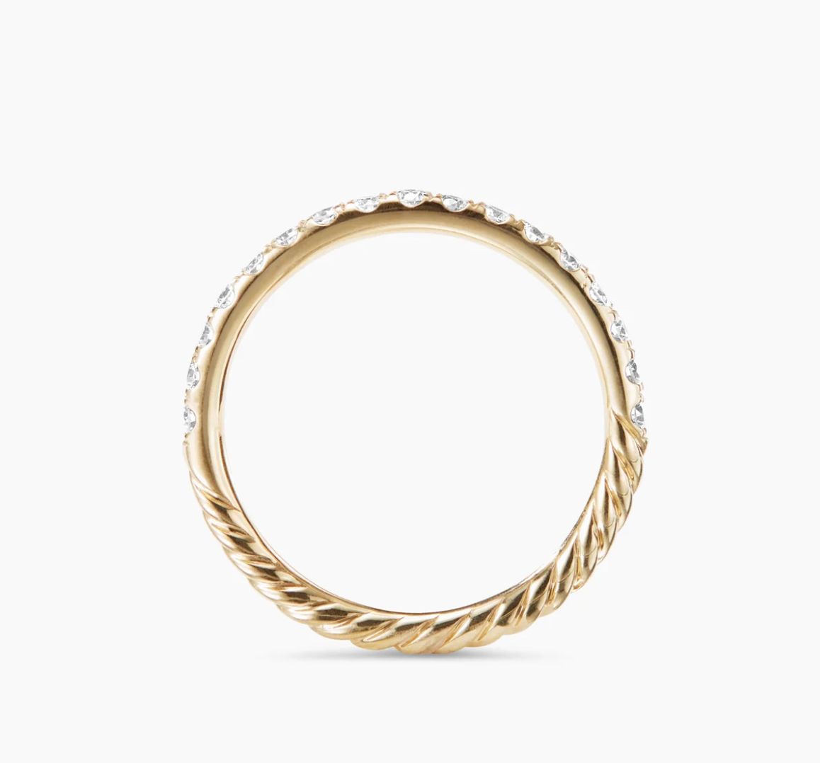 Luxurious Gold Twisted Cable Ring with Diamonds Purl