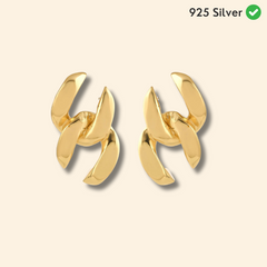 Gold Interlocking Link Stud Earrings - From Purl