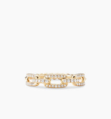 Elegant 18K Gold Diamond Pavé Link Ring (Copy) Purl