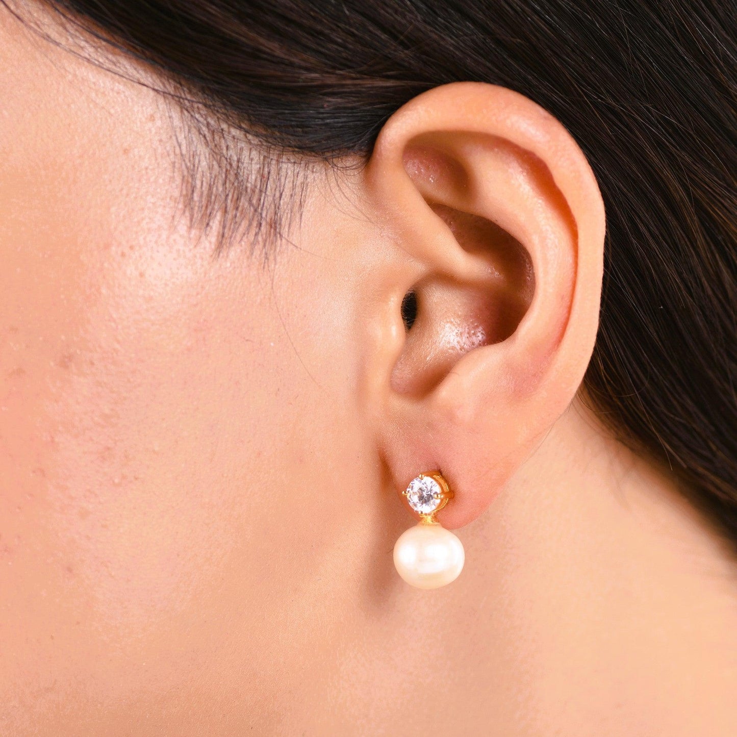 Solitaire Pearl Silver Earring - From Purl Purl