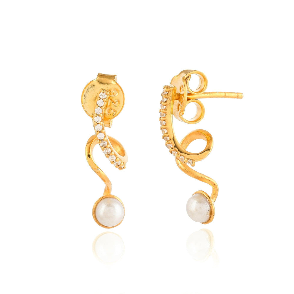 Elegant Pearl Silver Earrings - From Purl Purl