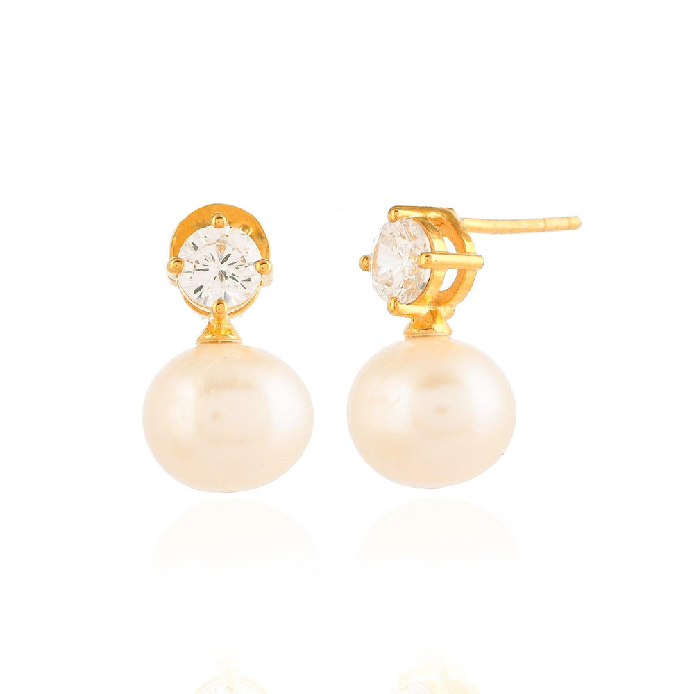 Solitaire Pearl Silver Earring - From Purl Purl