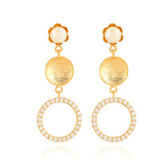 Pearl Drop Circle Party Circle Earring - From Purl Purl