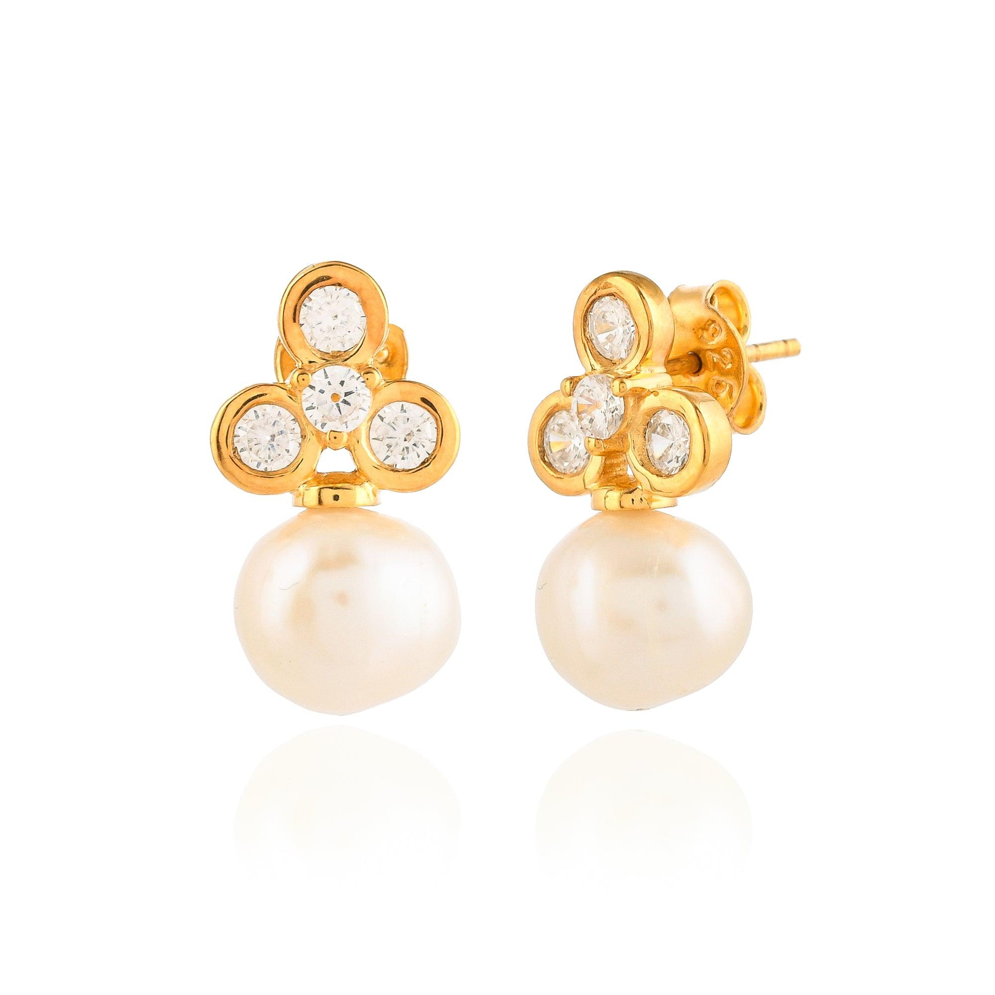 Elegant Diamond Pearl Earring - From Purl Purl