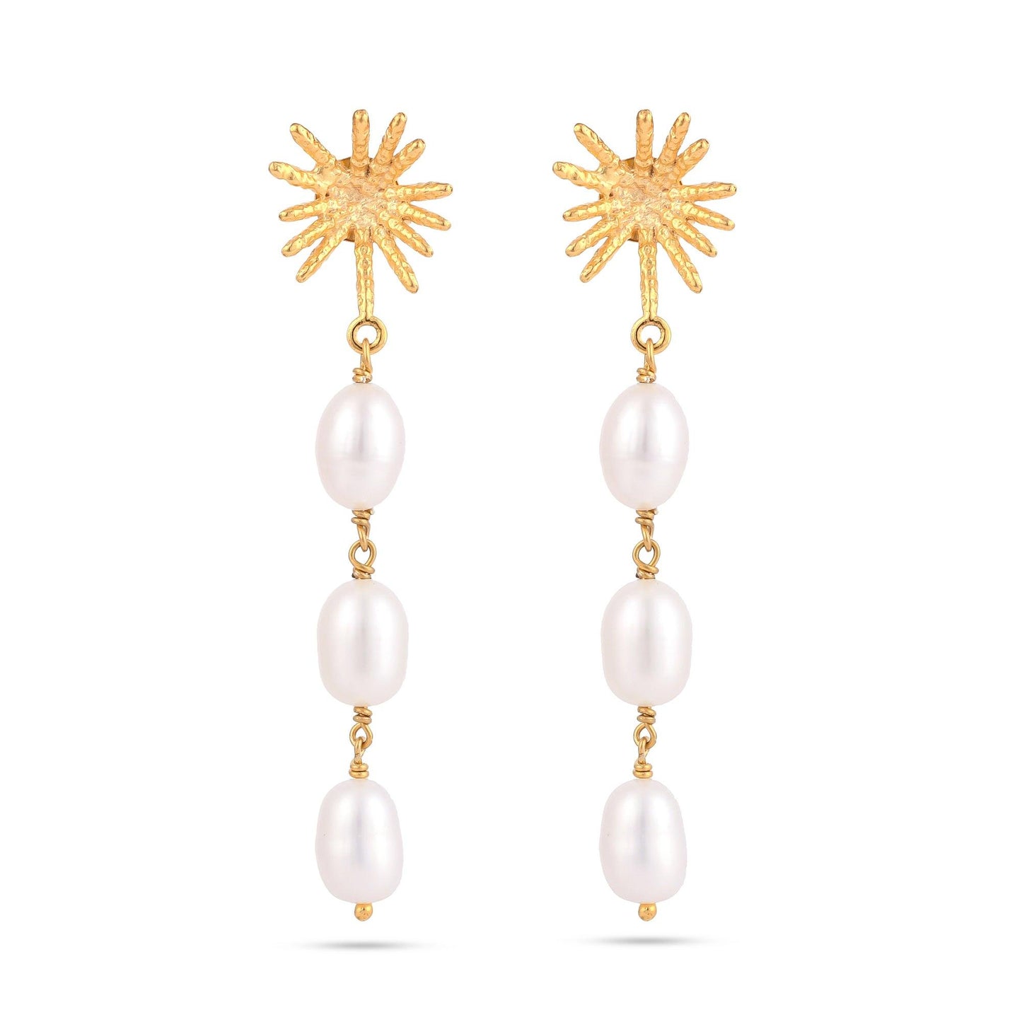 Bohemian-Flower-Pearl-Drop-Silver-Earrings-For-Women