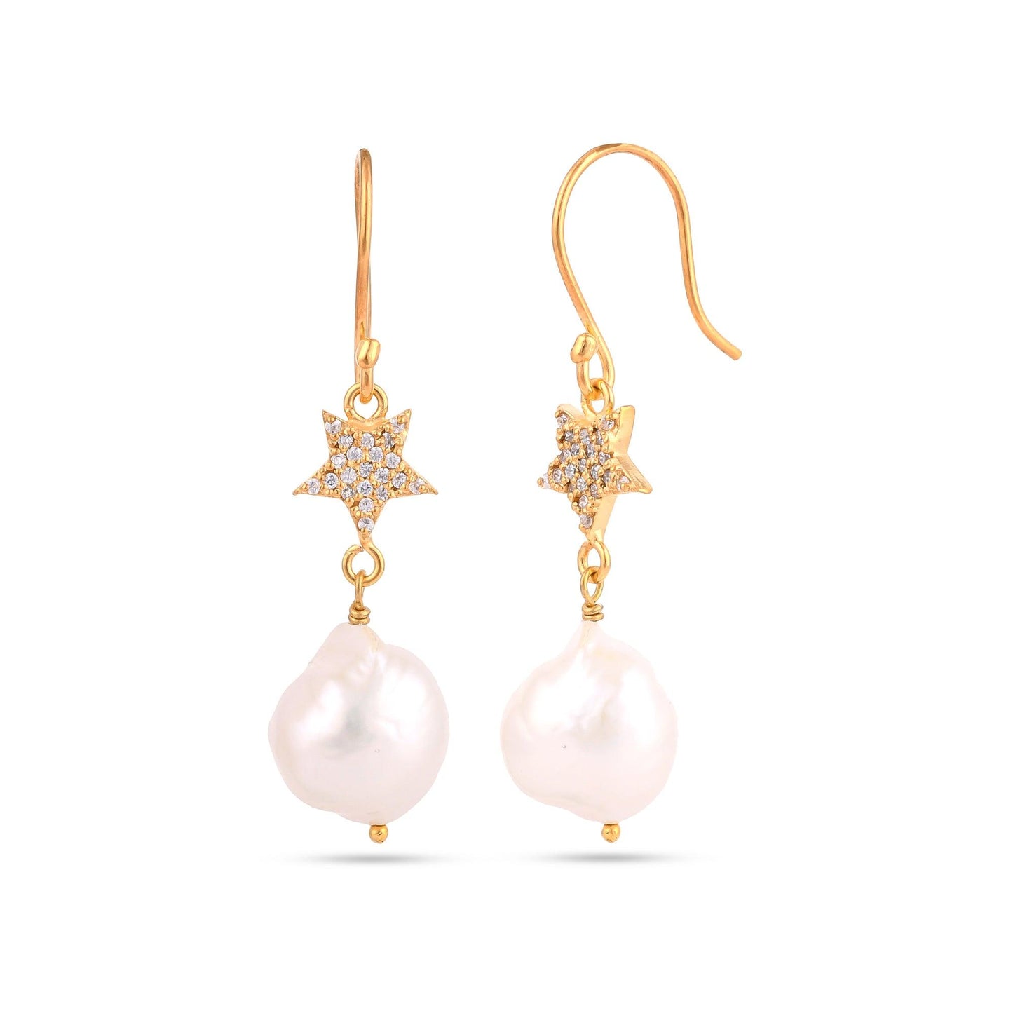 Shining Star Pearl Silver Earring - From Purl Purl