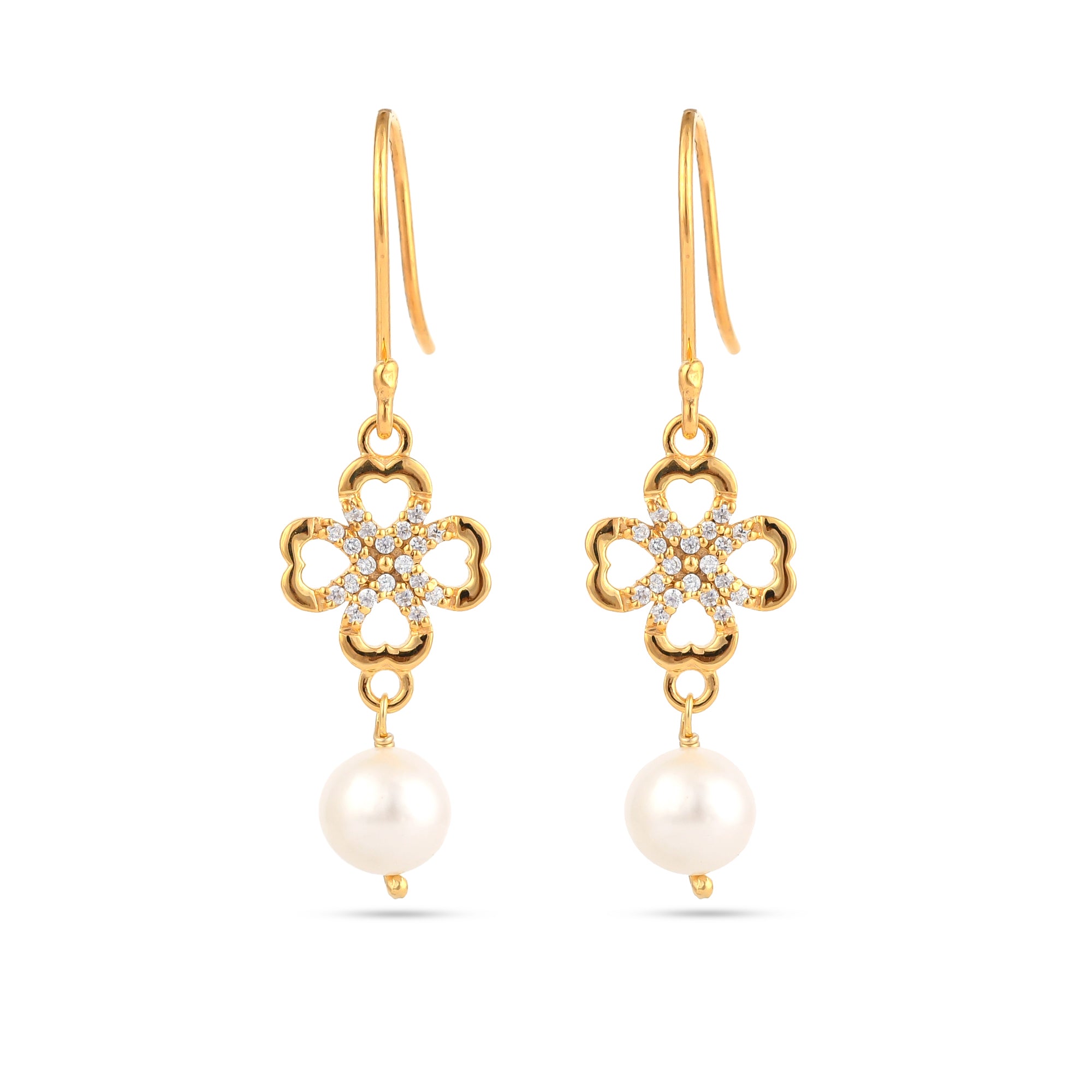 Charming-Clove-Flower-Pearl-Drop-Silver-Earrings-For-Girls-And-Women