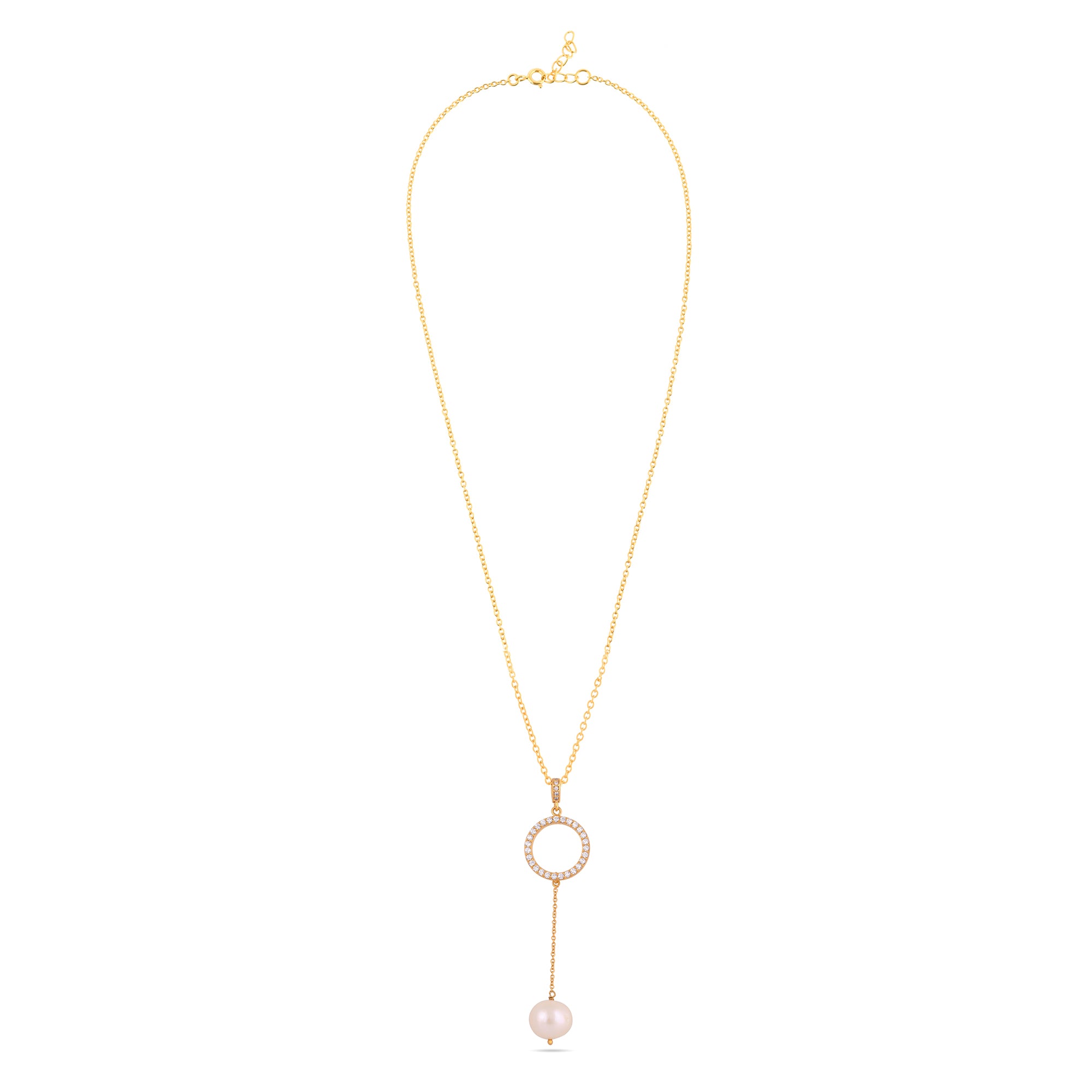 Timeless Eternity Pearl Circle Necklace | 925 Silver| Gold Plated - From Purl Purl