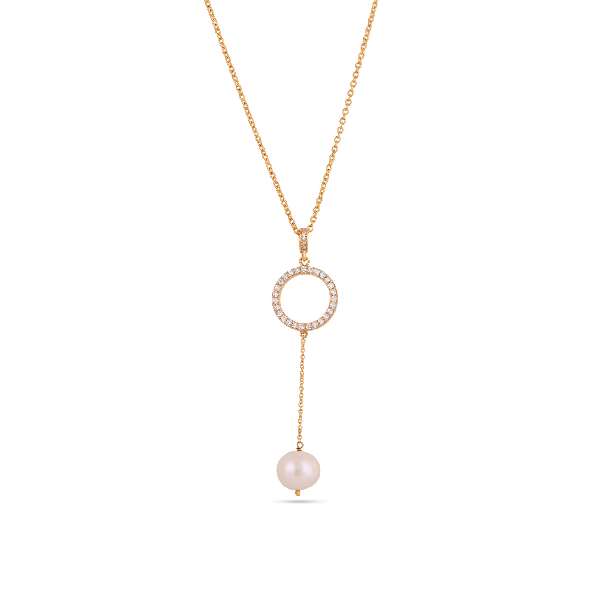 Timeless Eternity Pearl Circle Necklace | 925 Silver| Gold Plated - From Purl Purl