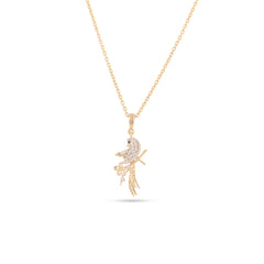 Elegant Bird Studded Silver Necklace Gold Plated - From Purl Purl