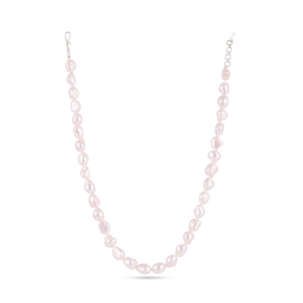 Timeless Natural Baroque Pearl Necklace| 925 Silver - From Purl Purl