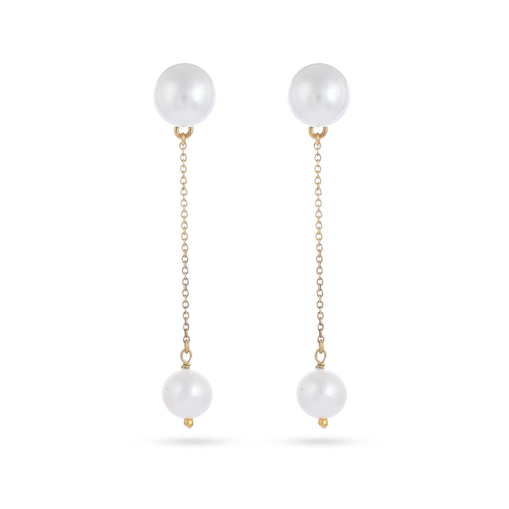 Two in One White Pearl Earrings | Freshwater Pearl - From Purl Purl