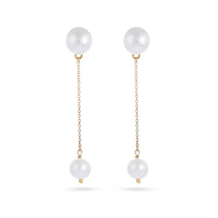 Two in One White Pearl Earrings | Freshwater Pearl - From Purl Purl