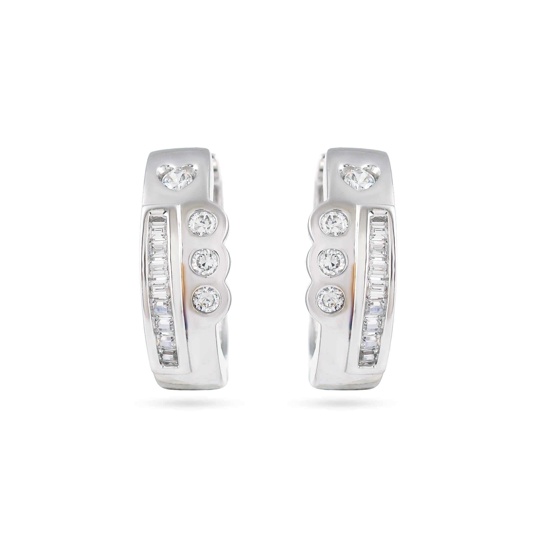 Elegant White Cz Hoop Earrings - From Purl Purl