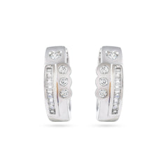 Elegant White Cz Hoop Earrings - From Purl Purl