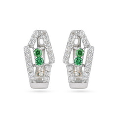 Elegant Green Cz Silver Earrings - From Purl Purl