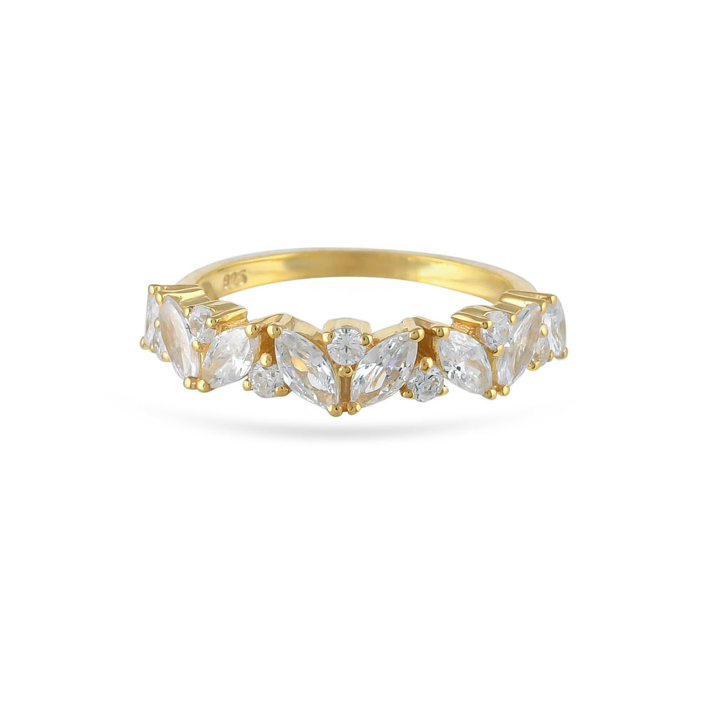 Elite Marquise White Cz Band Silver Ring - From Purl Purl