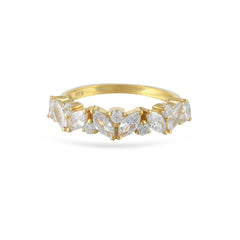 Elite Marquise White Cz Band Silver Ring - From Purl Purl