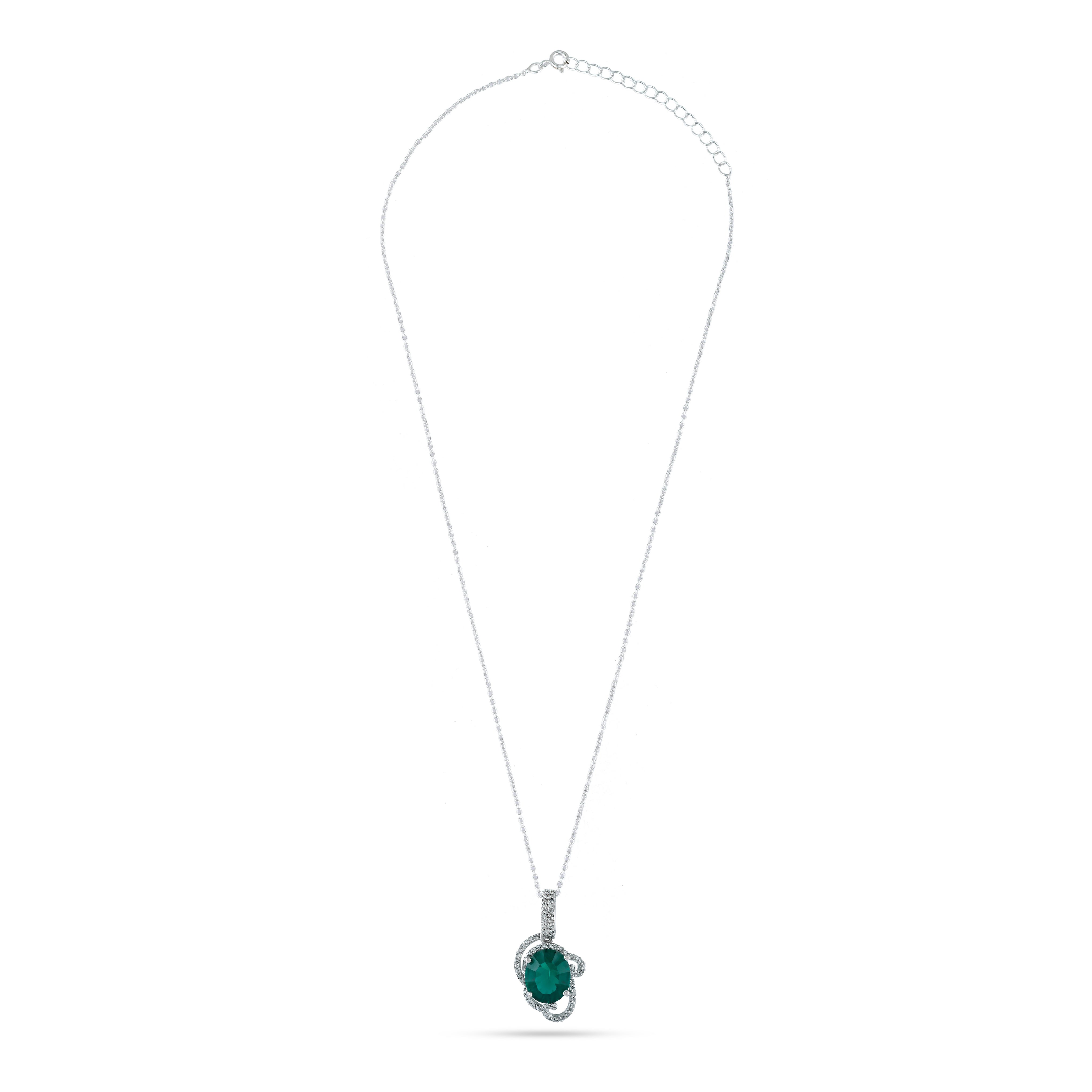 Dazzling Green Cz Silver Pendant - From Purl Purl