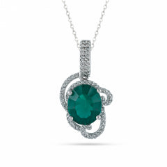 Dazzling Green Cz Silver Pendant - From Purl Purl