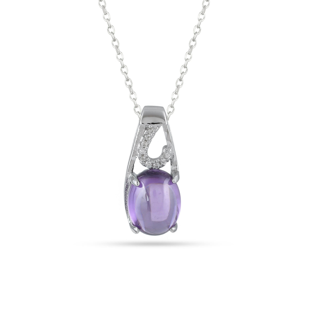 Elegant Purple Cz Silver Necklace - From Purl Purl