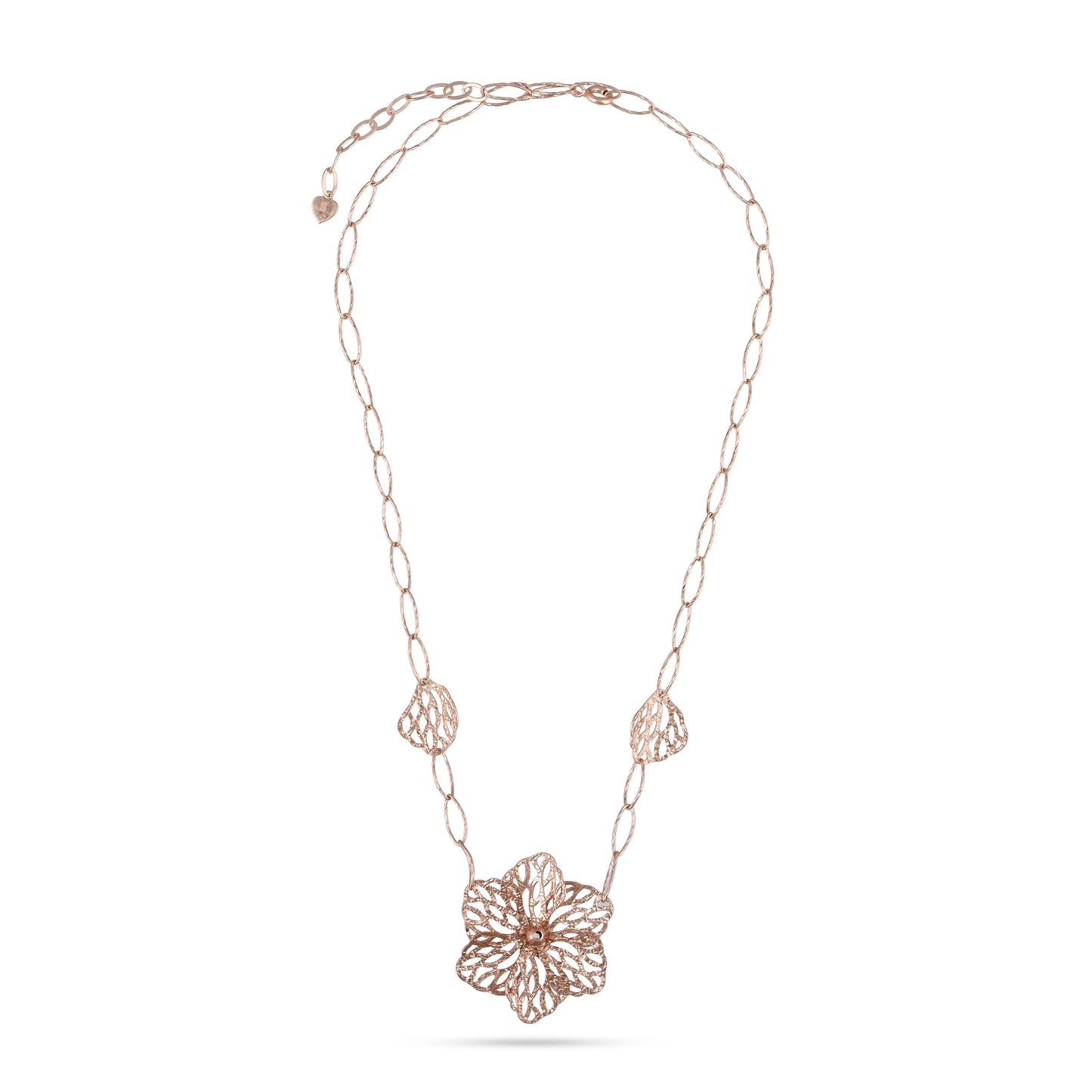 Elegant Rose Gold Flower Silver Necklace - From Purl Purl