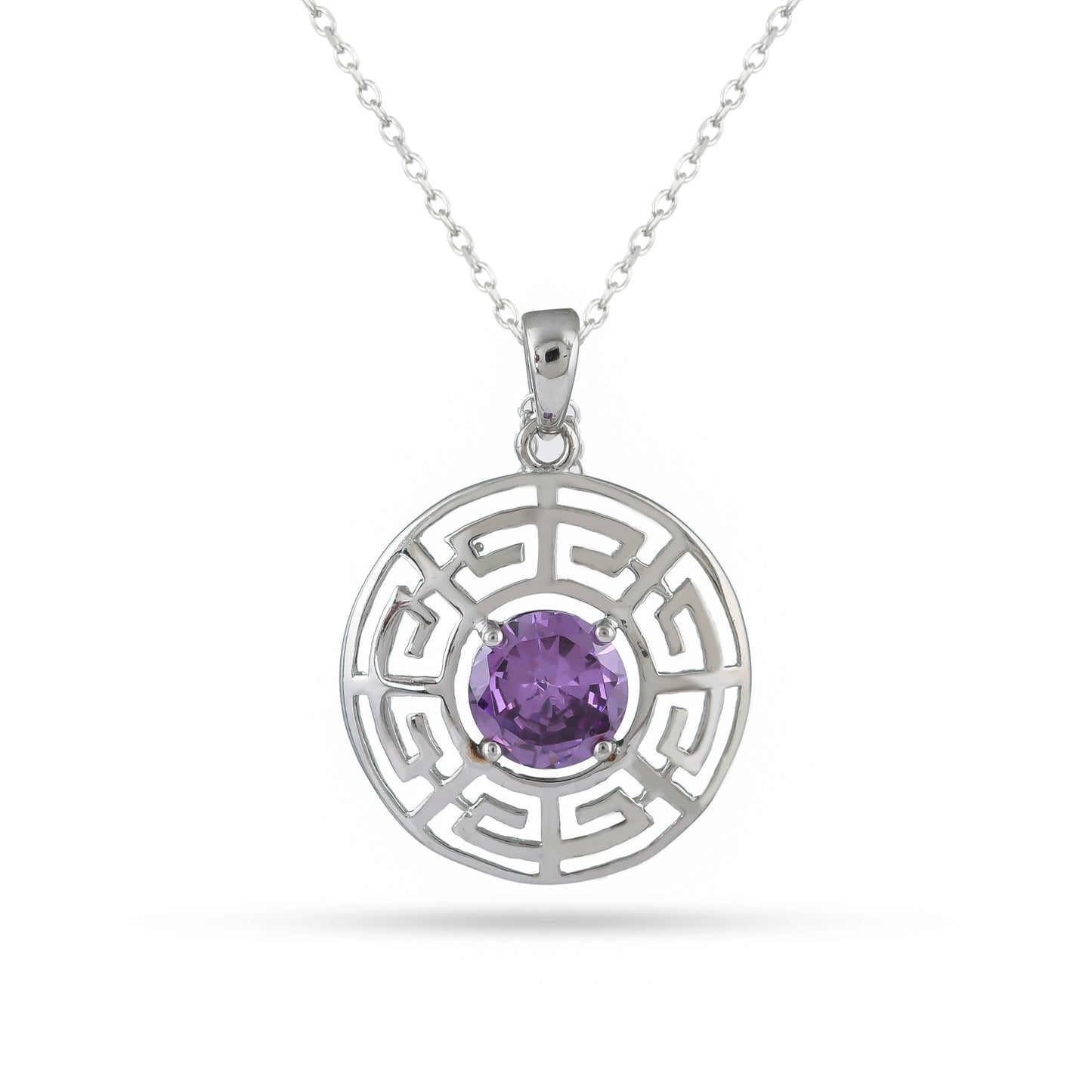 Purple Stone Silver Necklace - From Purl Purl