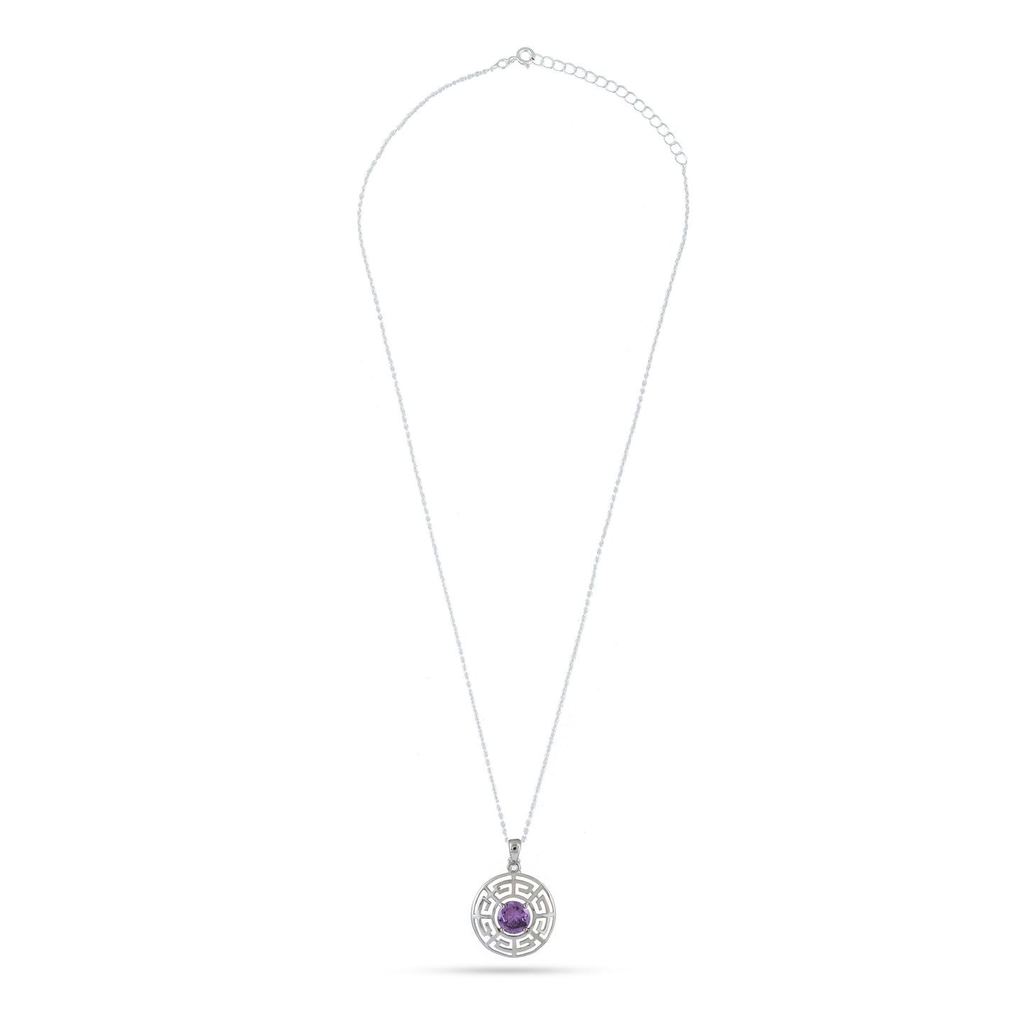 Purple Stone Silver Necklace - From Purl Purl