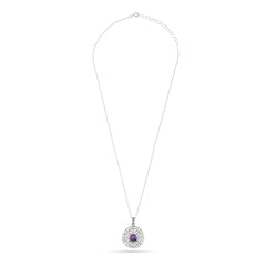 Purple Stone Silver Necklace - From Purl Purl