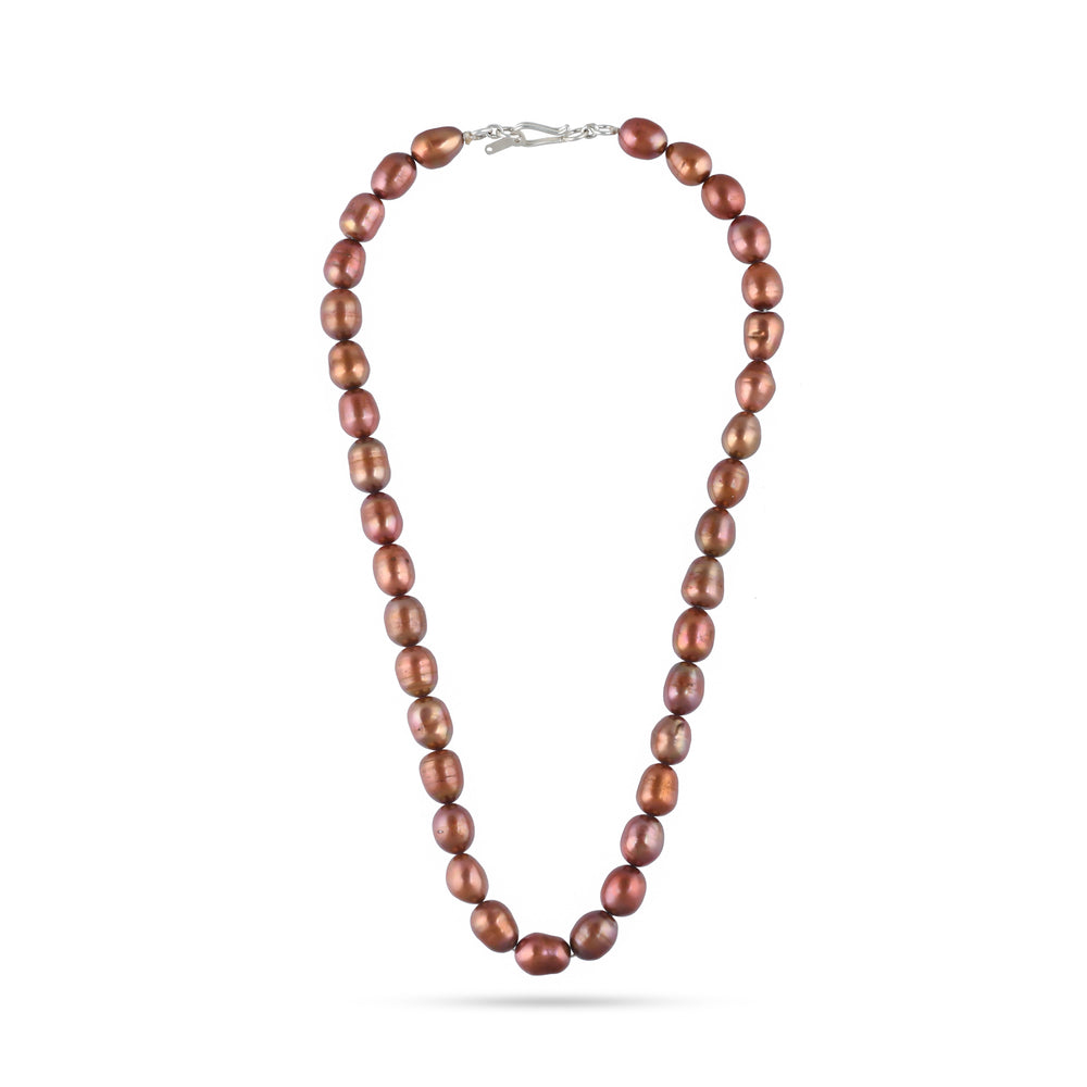 Timeless Natural Bronze Pearl Necklace| 925 Silver - From Purl Purl
