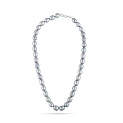 Timeless Natural Grey Pearl Necklace| 925 Silver - From Purl Purl