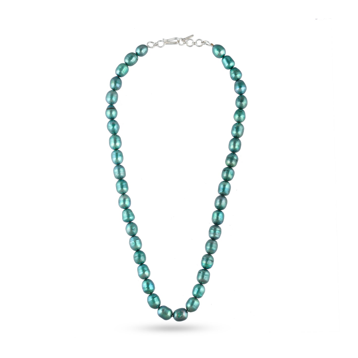 Timeless Natural Peacock Green Pearl Necklace| 925 Silver - From Purl Purl