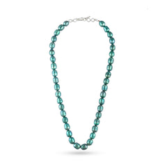 Timeless Natural Peacock Green Pearl Necklace| 925 Silver - From Purl Purl