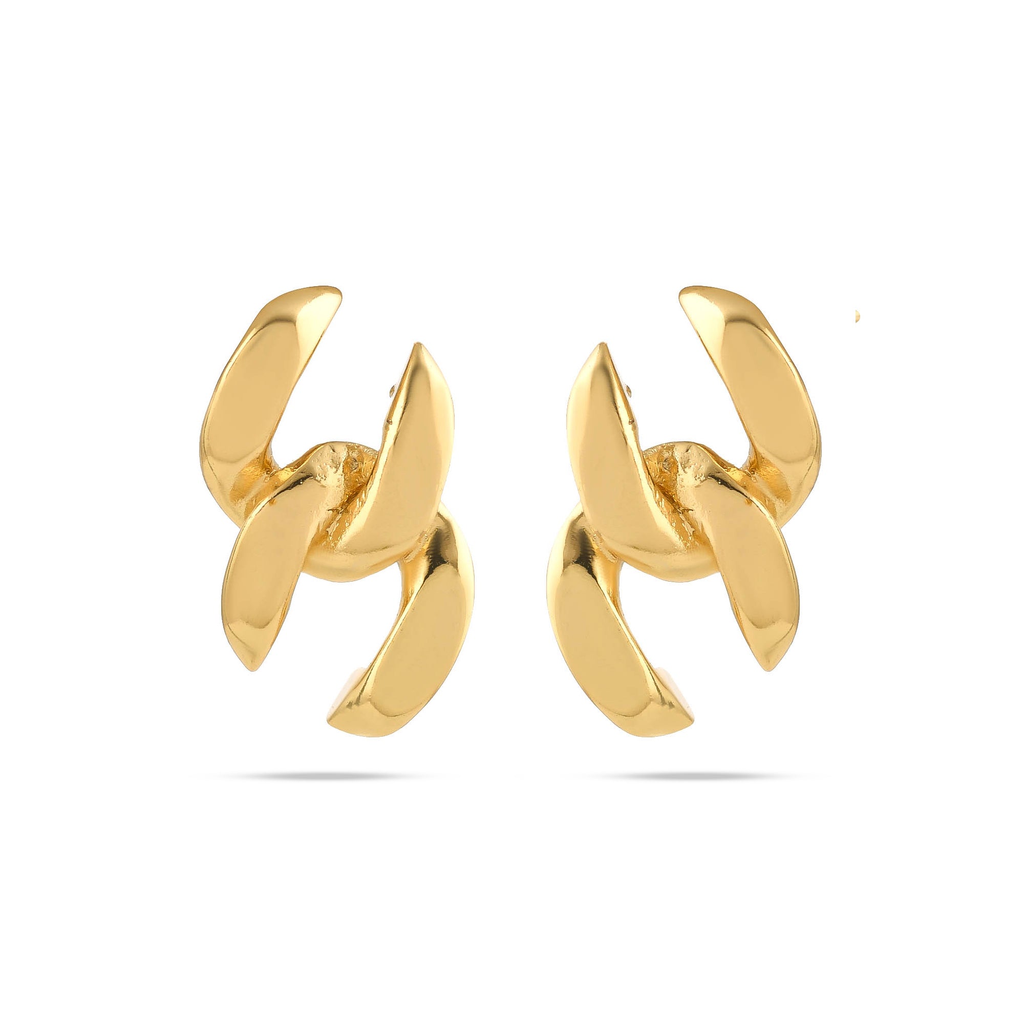 Gold Interlocking Link Stud Earrings - From Purl