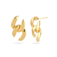 Gold Interlocking Link Stud Earrings - From Purl