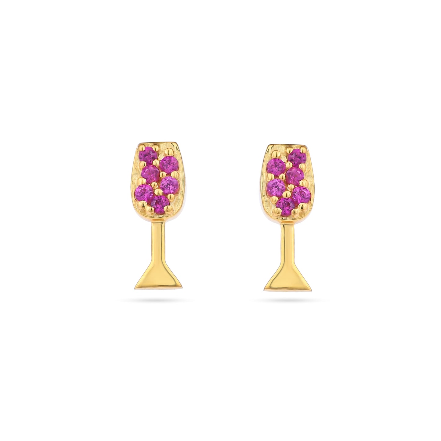 Party Wine Glass Tiny Stud Earrings| Red & White Wine - From Purl Purl