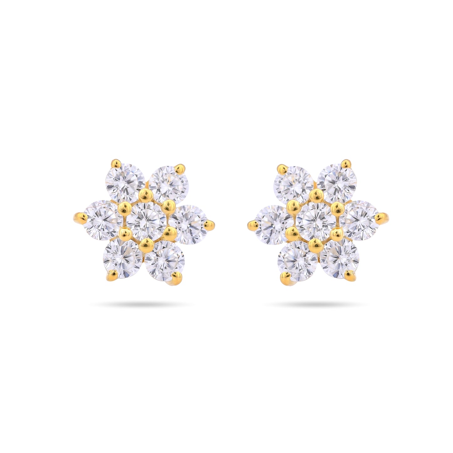White Diamond Satnagi (Cluster) Studs Earrings 925 Silver| Gold Plated - From Purl Purl