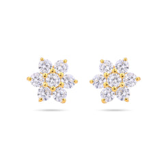 White Diamond Satnagi (Cluster) Studs Earrings 925 Silver| Gold Plated - From Purl Purl