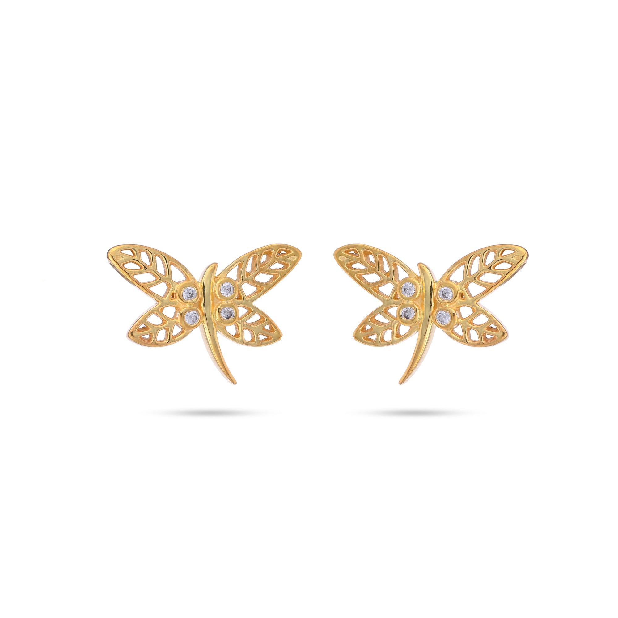 Silver Gold Sparkling Butterfly and Baby Earrings