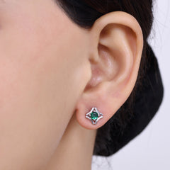 Blue/Green-Cz-Silver-Earrings-For-Women