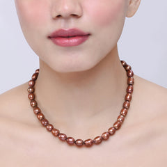 Timeless Natural Bronze Pearl Necklace| 925 Silver - From Purl Purl